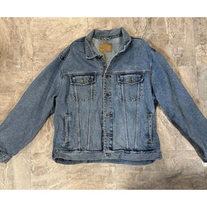 VTG Y2K Budweiser Denim Jacket XL Swinger Casuals Beer Embroidered King Of Beers